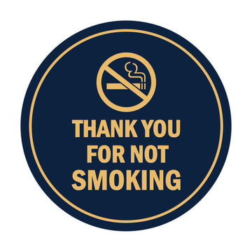 Signs ByLITA Circle Thank you for not smoking Sign with Adhesive Tape, Mounts On Any Surface, Weather Resistant, Indoor/Outdoor Use